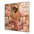 Friend 30th Birthday Card Brunette Dressing Table Pink Roses