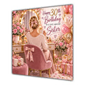 Sister 30th Birthday Card Blonde Dressing Table Pink Roses