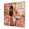 Aunty 30th Birthday Card Brunette Dressing Table Pink Roses