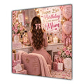 Mum 25th Birthday Card Brunette Dressing Table Pink Roses