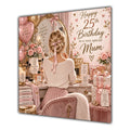 Mum 25th Birthday Card Blonde Dressing Table Pink Roses