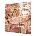 Friend 25th Birthday Card Blonde Dressing Table Pink Roses
