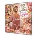 Daughter 35th Birthday Card Blonde Dressing Table Pink Roses