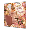 Daughter 40th Birthday Card Blonde Dressing Table Pink Roses