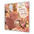 Aunty 40th Birthday Card Blonde Dressing Table Pink Roses