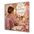 Daughter 60th Birthday Card Brunette Dressing Table Pink Roses