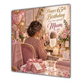 Mum 65th Birthday Card Brunette Dressing Table Pink Roses