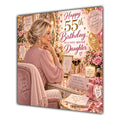 Daughter 55th Birthday Card Blonde Dressing Table Pink Roses