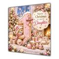 Daughter Christmas Card First Christmas Teddy Bear Number 1 - unpersonalised 15 cm square matte greeting card