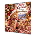 Granddaughter Christmas Card Teddy Bear Santa Hat Christmas Present - unpersonalised 15 cm square matte greeting card
