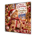 Daughter Christmas Card Teddy Bear Santa Hat Christmas Present - unpersonalised 15 cm square matte greeting card