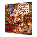 Nephew Christmas Card Santa Claus Teddy Bear and Toy Sack - unpersonalised 15 cm square matte greeting card