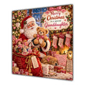 Granddaughter Christmas Card Santa Claus Teddy Bear and Toy Sack - unpersonalised 15 cm square matte greeting card