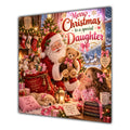 Daughter Christmas Card Santa Claus Teddy Bear and Toy Sack - unpersonalised 15 cm square matte greeting card