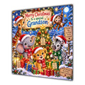 Grandson Christmas Card Cute Safari Animals Christmas Gifts - unpersonalised 15 cm square matte greeting card