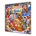Son Christmas Card Cute Safari Animals Christmas Gifts - unpersonalised 15 cm square matte greeting card