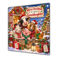 Granddaughter Christmas Card Cute Farm Animals Snowy Barn and Gifts - unpersonalised 15 cm square matte greeting card