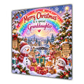 Granddaughter Christmas Card Rainbow Snowman Woodland Animals Gifts - unpersonalised 15 cm square matte greeting card