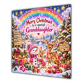Granddaughter Christmas Card Rainbow Snowman Woodland Animals Gifts - unpersonalised 15 cm square matte greeting card