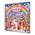 Granddaughter Christmas Card Rainbow Snowman Woodland Animals Gifts - unpersonalised 15 cm square matte greeting card