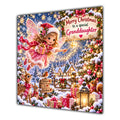 Granddaughter Christmas Card Christmas Fairy Woodland Animals Snowy Village - unpersonalised 15 cm square matte greeting card