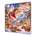 Granddaughter Christmas Card Christmas Fairy Woodland Animals Snowy Village - unpersonalised 15 cm square matte greeting card