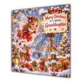 Granddaughter Christmas Card Christmas Fairy Woodland Animals Snowy Village - unpersonalised 15 cm square matte greeting card