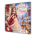 Niece Christmas Card Christmas Princess Winter Castle Woodland Animals - unpersonalised 15 cm square matte greeting card