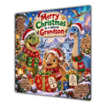 Grandson Christmas Card Cute Dinosaurs Christmas Gifts Snowy Scene - unpersonalised 15 cm square matte greeting card