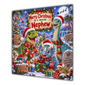 Nephew Christmas Card Cute Dinosaurs Christmas Gifts Snowy Scene - unpersonalised 15 cm square matte greeting card