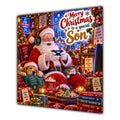 Son Christmas Card Gaming Santa Controller Headphones Christmas - unpersonalised 15 cm square matte greeting card
