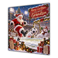 Grandson Christmas Card Football Santa Snowy Stadium Christmas Gifts - unpersonalised 15 cm square matte greeting card