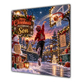 Son Christmas Card Basketball Hoop Snowy Court Christmas Gifts - unpersonalised 15 cm square matte greeting card