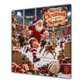 Nephew Christmas Card Rugby Santa Snowy Stadium Christmas Gifts - unpersonalised 15 cm square matte greeting card