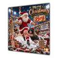 Boy Christmas Card Rugby Santa Snowy Stadium Christmas Gifts - unpersonalised 15 cm square matte greeting card