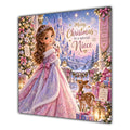 Niece Christmas Card Christmas Princess Pink Dress Winter Castle - unpersonalised 15 cm square matte greeting card