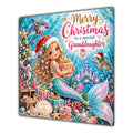 Granddaughter Christmas Card Christmas Mermaid Dolphins Underwater Gifts - unpersonalised 15 cm square matte greeting card