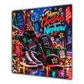 Nephew Christmas Card Neon Trainers Hoodie Cap Christmas Gifts - unpersonalised 15 cm square matte greeting card