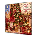 Granddaughter Christmas Card Girl Decorating Christmas Tree Red Jumper - unpersonalised 15 cm square matte greeting card