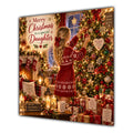 Daughter Christmas Card Blonde Decorating Christmas Tree Red Jumper - unpersonalised 15 cm square matte greeting card