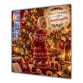 Granddaughter Christmas Card Blonde Hair Bun Decorating Christmas Tree - unpersonalised 15 cm square matte greeting card
