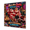 Couple Christmas Card Funny Mr and Mrs Santa Neon Party - unpersonalised 15 cm square matte greeting card