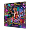 Couple Christmas Card Funny Mr and Mrs Reindeer Neon Party - unpersonalised 15 cm square matte greeting card