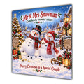 Couple Christmas Card Funny Mr and Mrs Snowman Festive Scene - unpersonalised 15 cm square matte greeting card