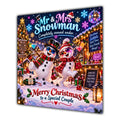 Couple Christmas Card Funny Mr and Mrs Snowman Neon Party - unpersonalised 15 cm square matte greeting card