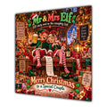 Couple Christmas Card Funny Mr and Mrs Elf Festive Scene - unpersonalised 15 cm square matte greeting card