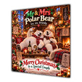 Couple Christmas Card Funny Mr and Mrs Polar Bear Festive Scene - unpersonalised 15 cm square matte greeting card