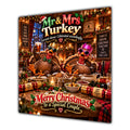 Couple Christmas Card Funny Mr and Mrs Turkey Festive Scene - unpersonalised 15 cm square matte greeting card