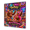 Couple Christmas Card Funny Mr and Mrs Turkey Neon Party - unpersonalised 15 cm square matte greeting card