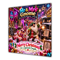 Couple Christmas Card Funny Mr and Mrs Gnome Neon Party - unpersonalised 15 cm square matte greeting card